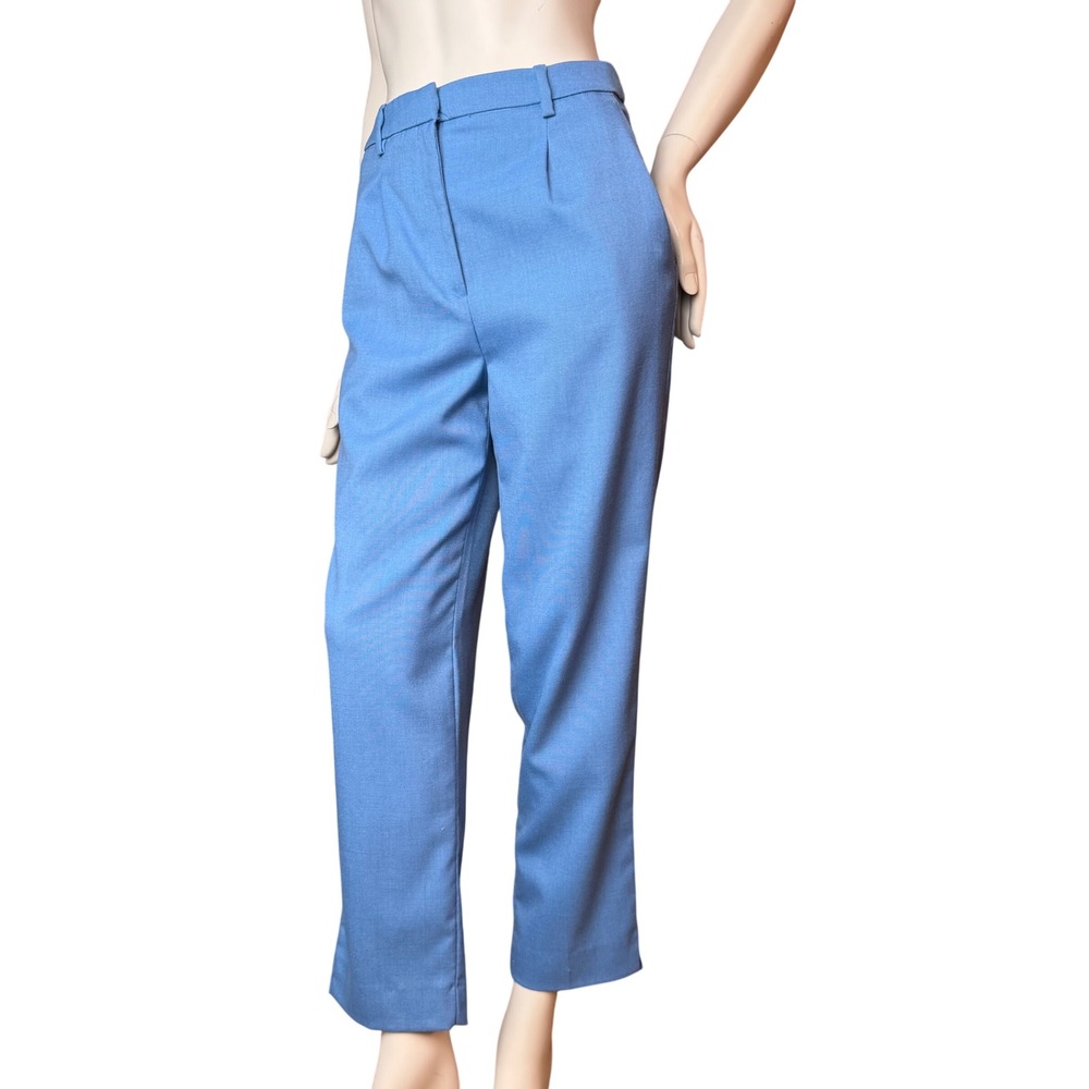 H&M Blue Tailored‎ Dress Pants Cropped Women US 4 Office Siren Elevated Basics